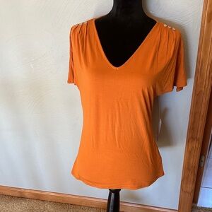 NEW!! Orange V-Neck Women's Top